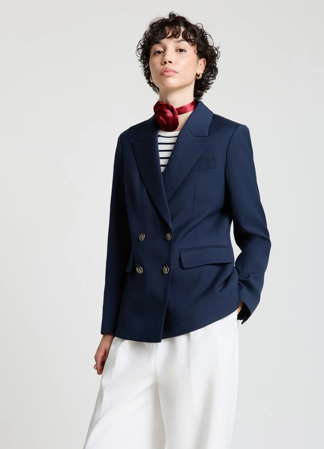 Calliope veste croisée femme boutons dorés