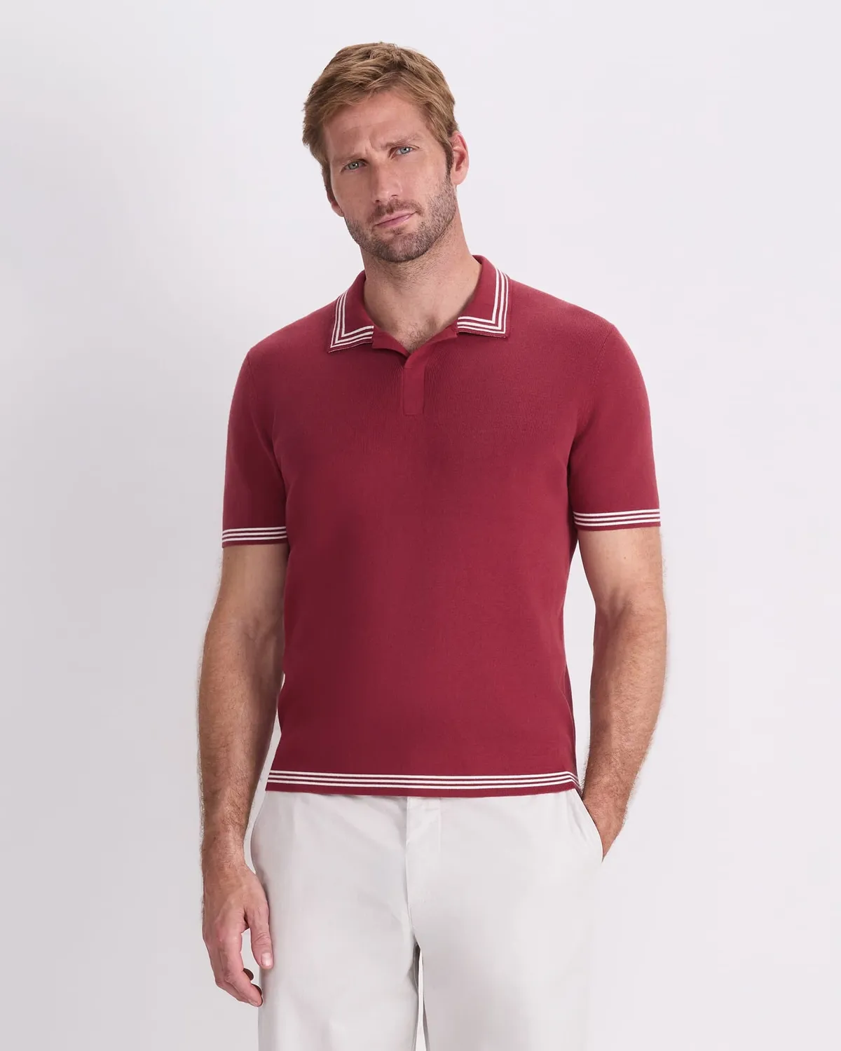 Sportscraft Finnley Knit Polo polo coton rayé homme