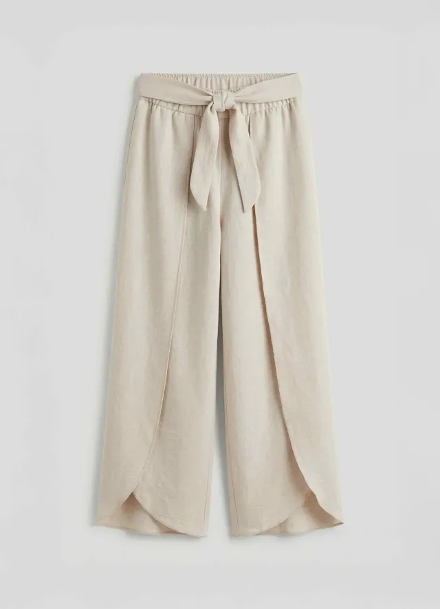 Calliope pantalon fille large ceinture nouée 8-14 ans