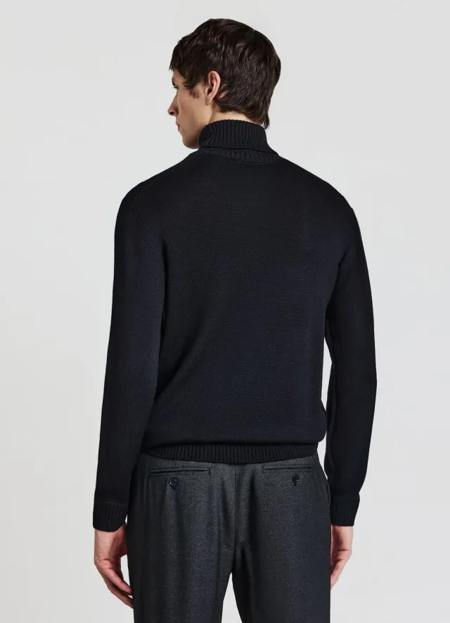 Calliope pull col roulé homme merino manches longues