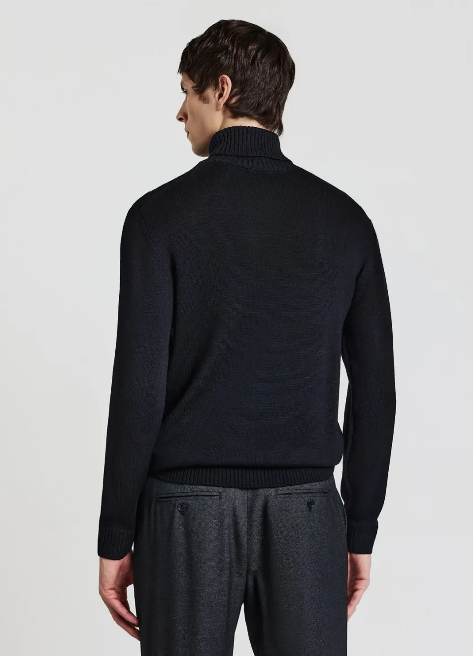 Calliope pull col roulé homme merino manches longues