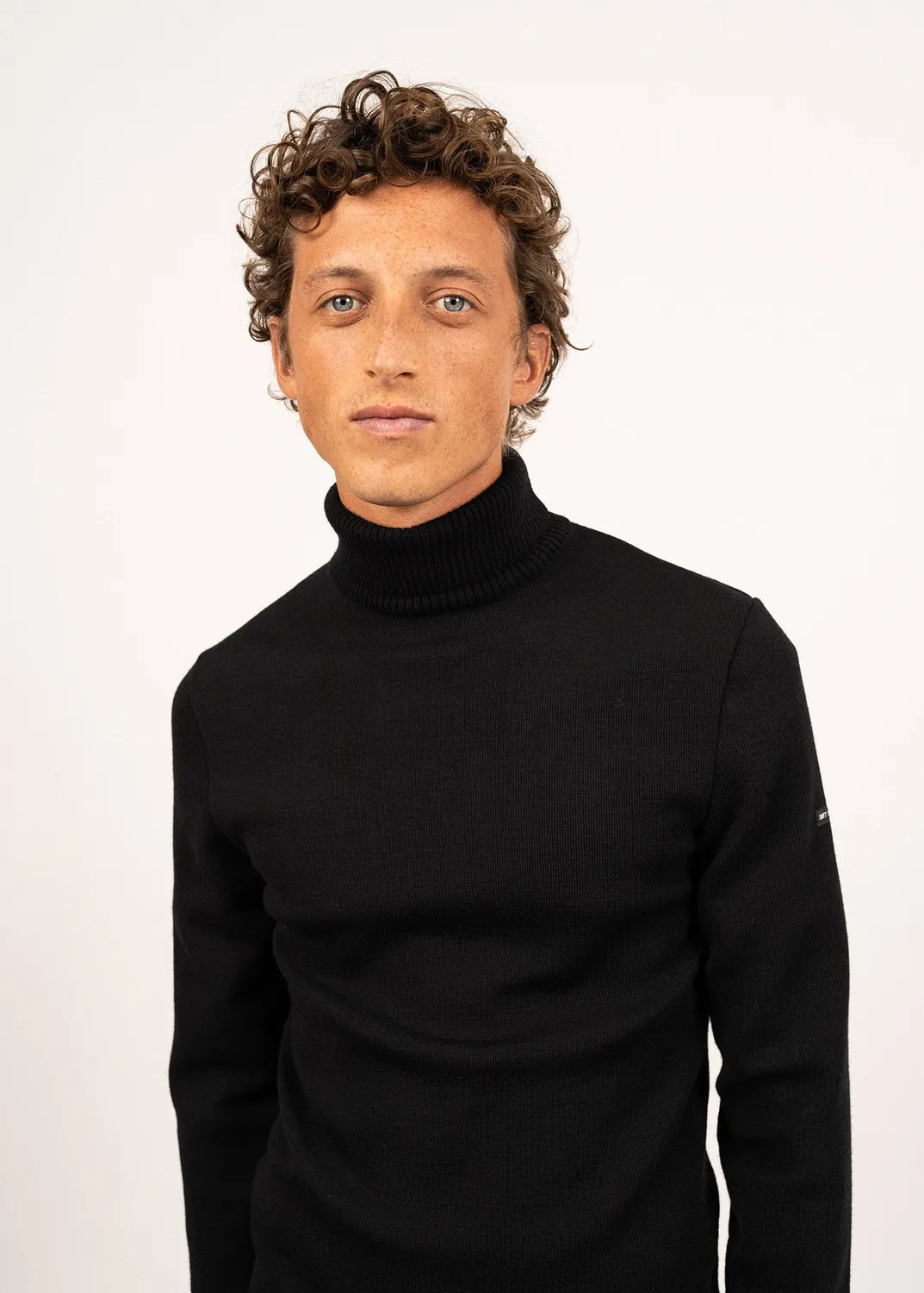 Saint James Bretagne roulé pull noir laine col roulé