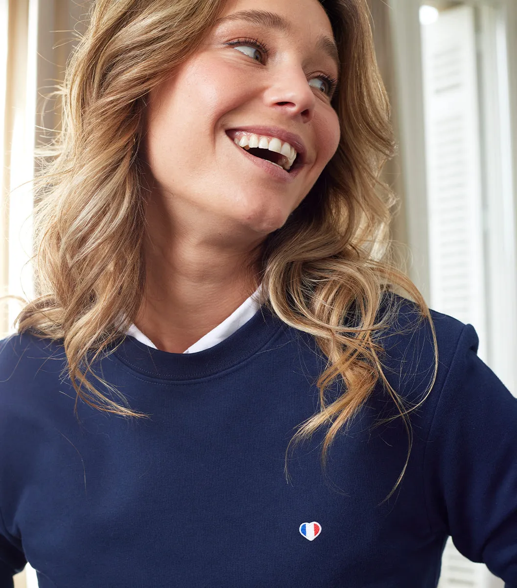 Cocorico Iconique sweat femme marine coton peigné