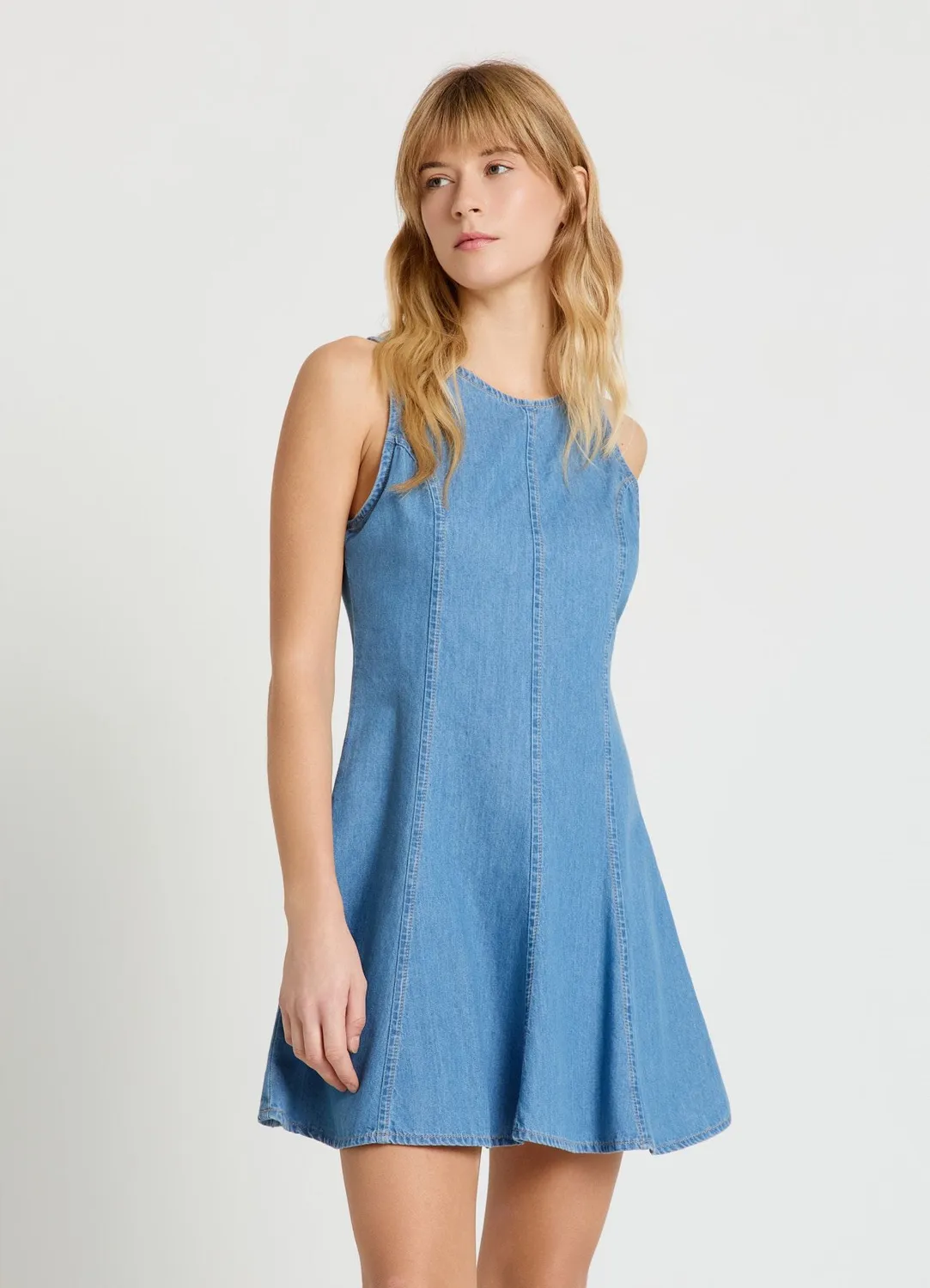 Calliope robe denim femme sans manches mini