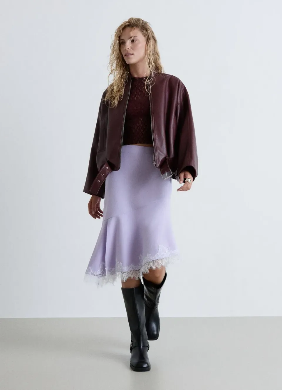 Calliope jupe asymétrique femme dentelle fente