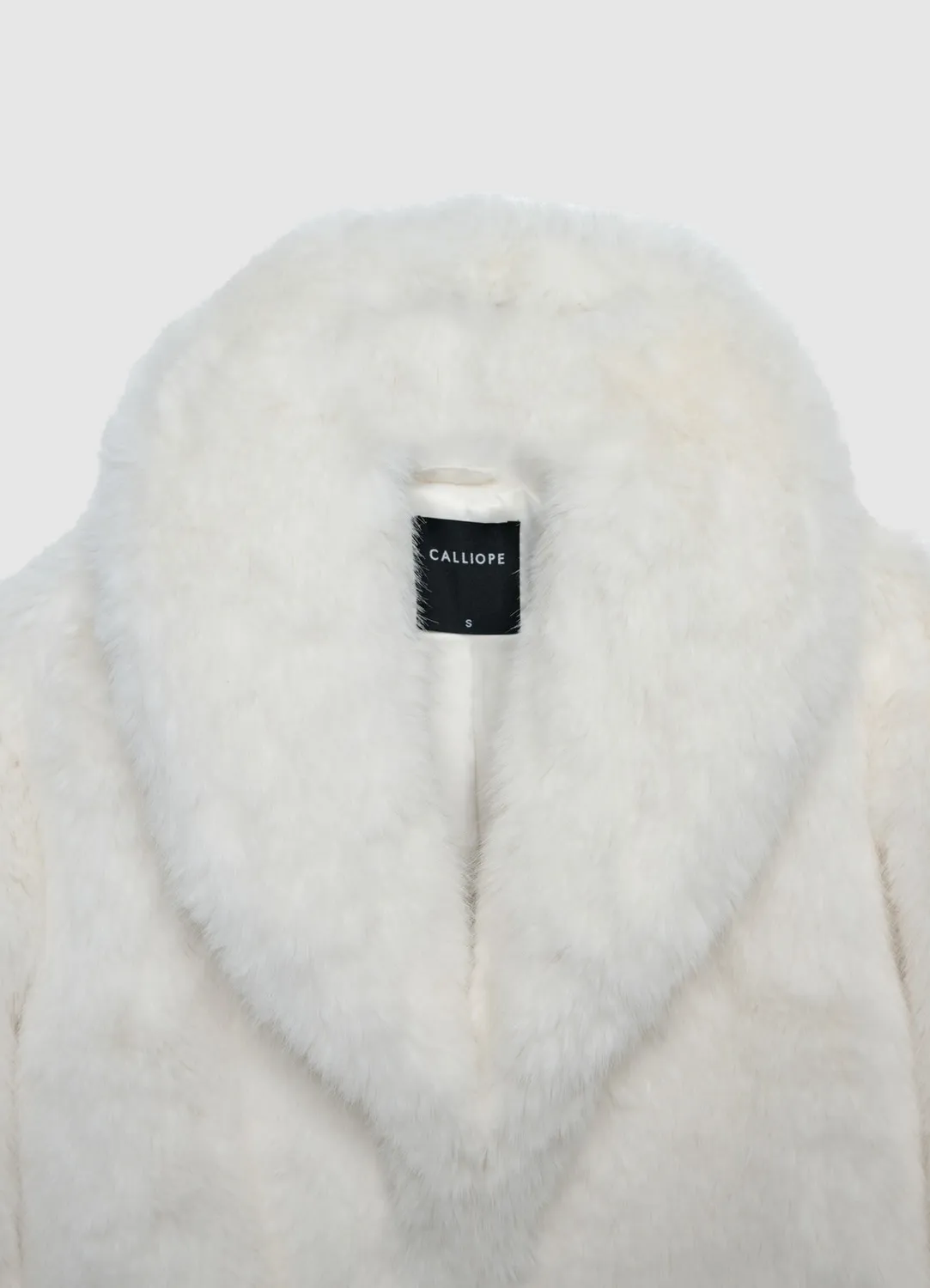 Calliope manteau crop fausse fourrure femme soir