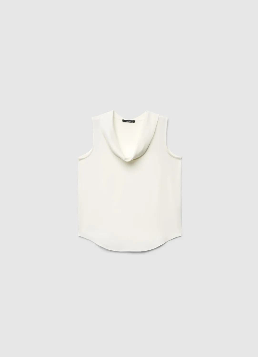 Calliope top col châle femme sans manches uni
