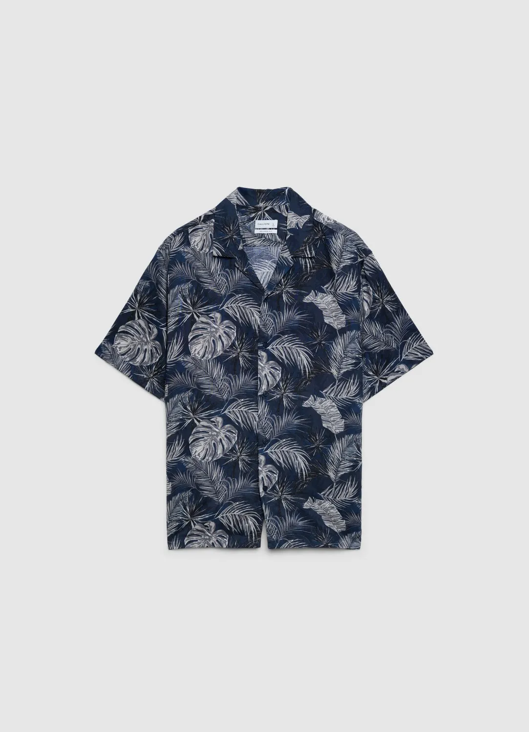 Calliope Chemise bowling homme feuilles manches courtes