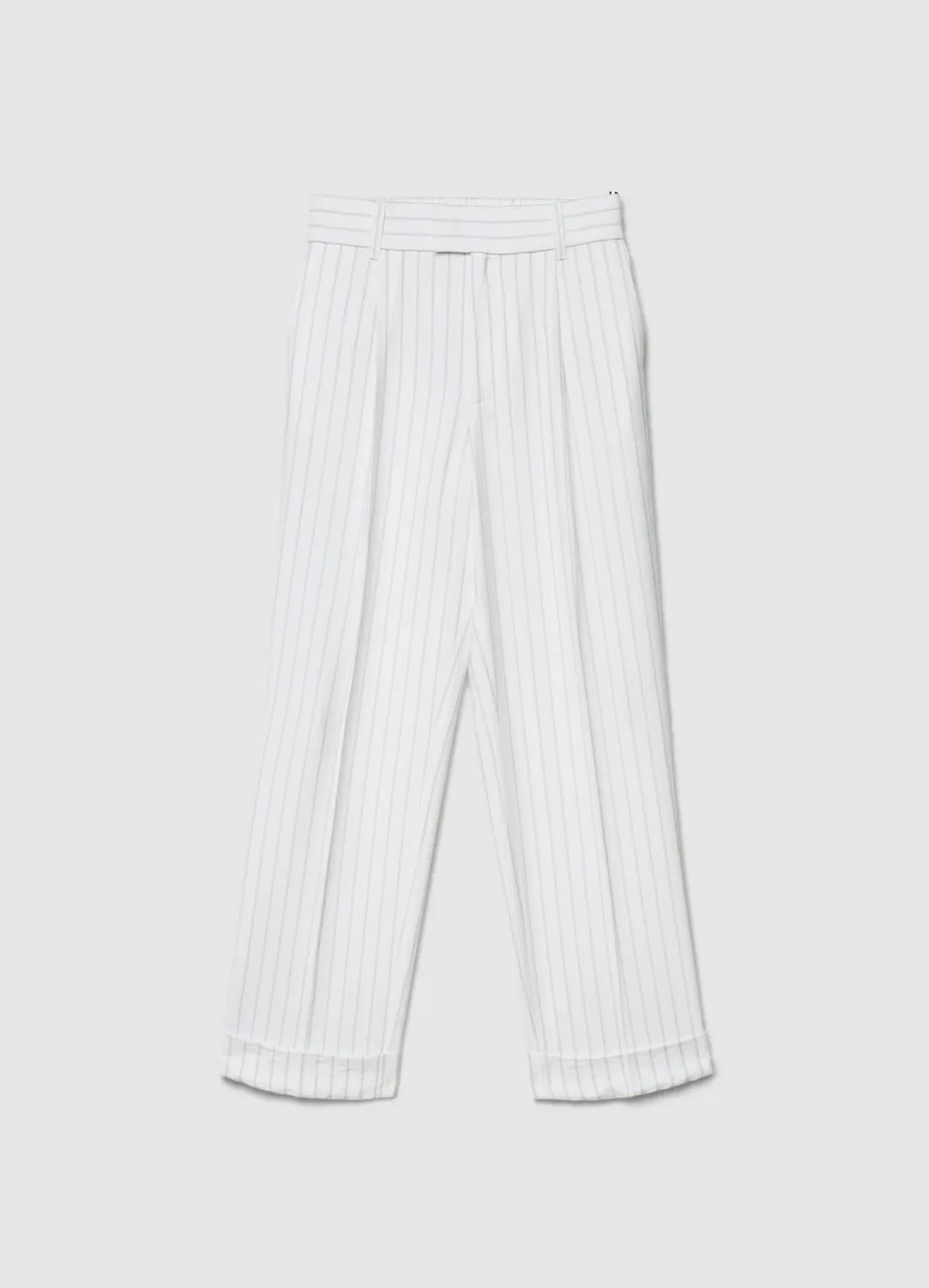 Calliope pantalon rayé femme élastique revers