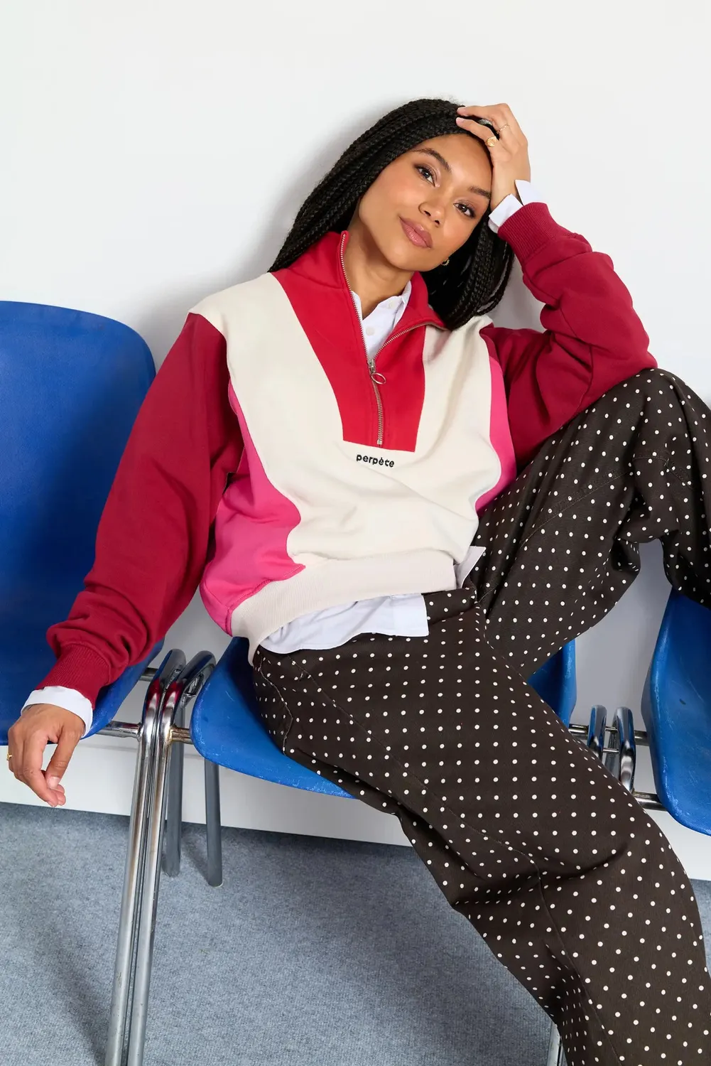 Perpète Emma rouge sweat coton bio ample