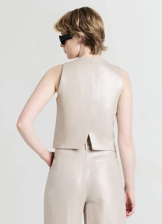 Calliope gilet femme laminé 3 boutons taille S