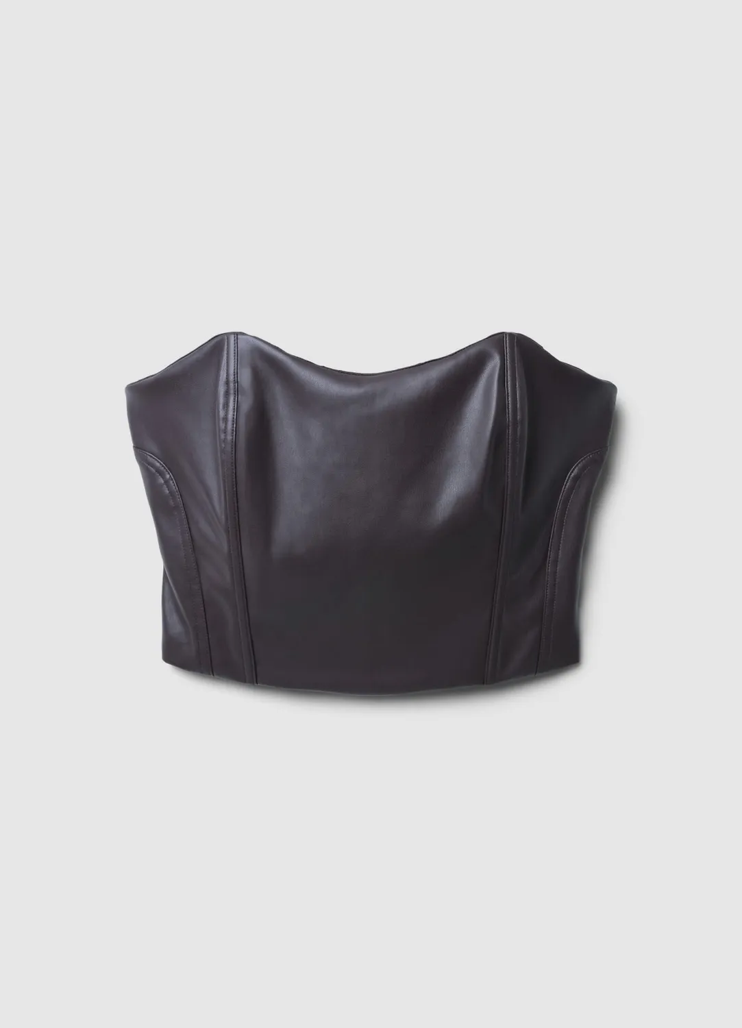 Calliope Bralette Simili Cuir Top Femme Cœur Zip