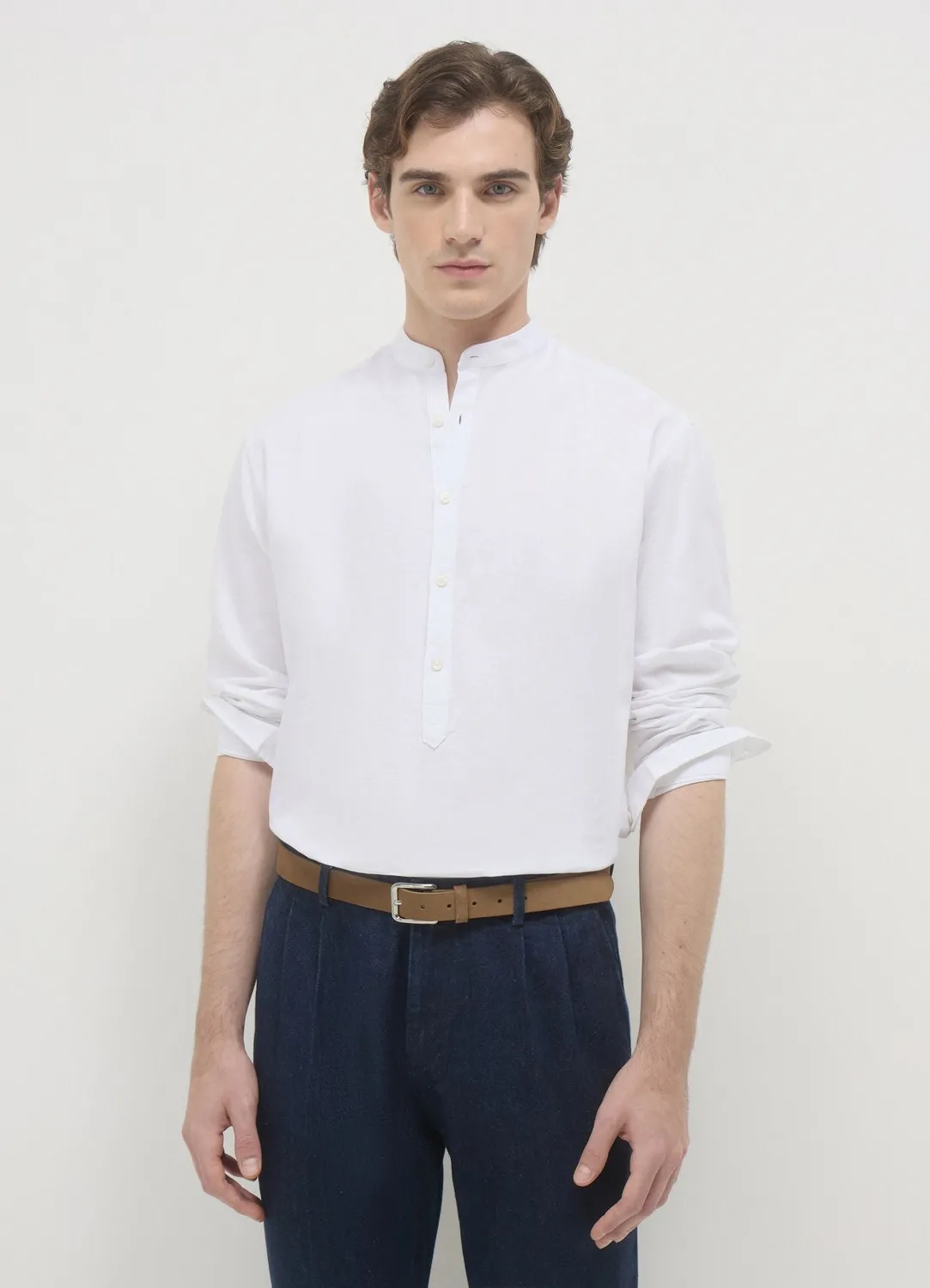 Calliope chemise col coréen homme taille L coton lin