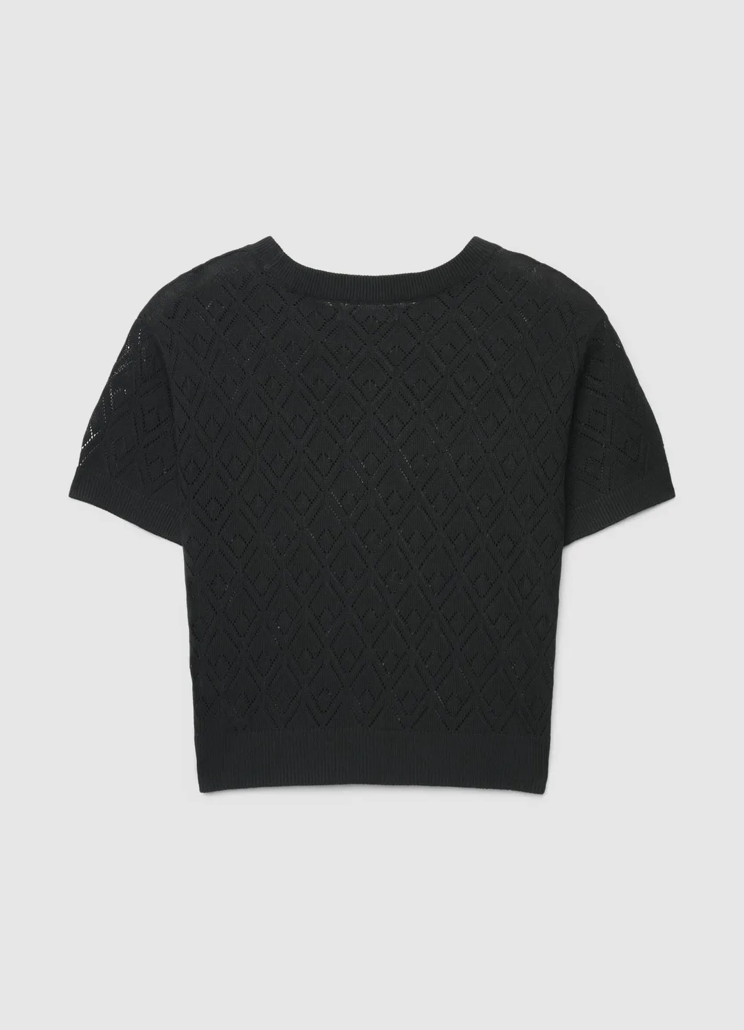 Calliope t-shirt pointelle femme col rond rombes