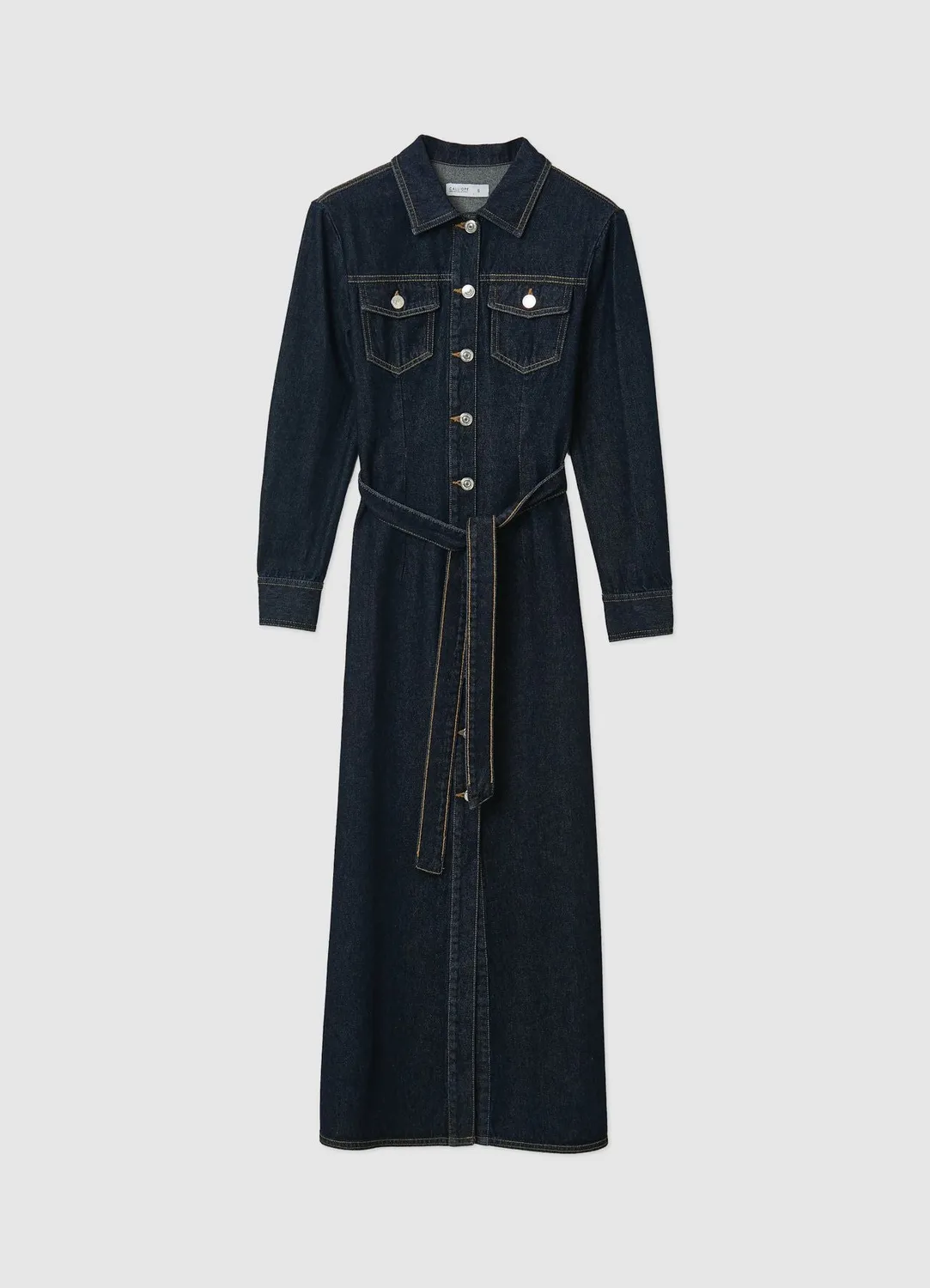 Calliope robe longue denim ceinture boutons femme