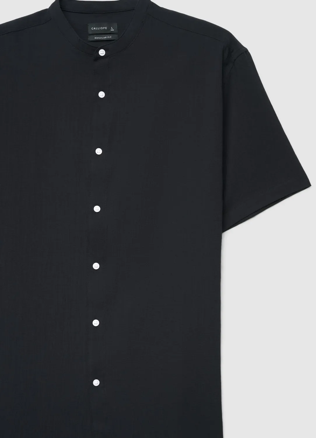 Calliope chemise homme col coreen manches courtes unie