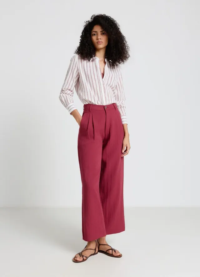 Calliope pantalon palazzo femme S doubles pinces