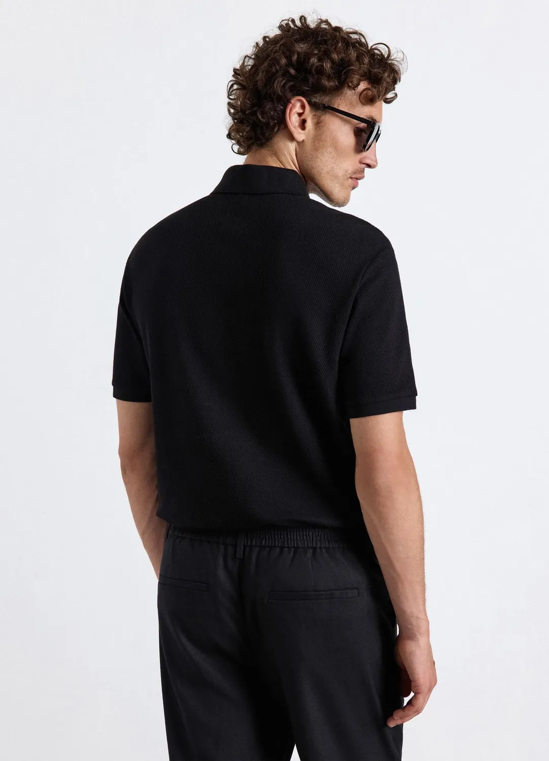 Calliope Polo uni col boutons homme coton
