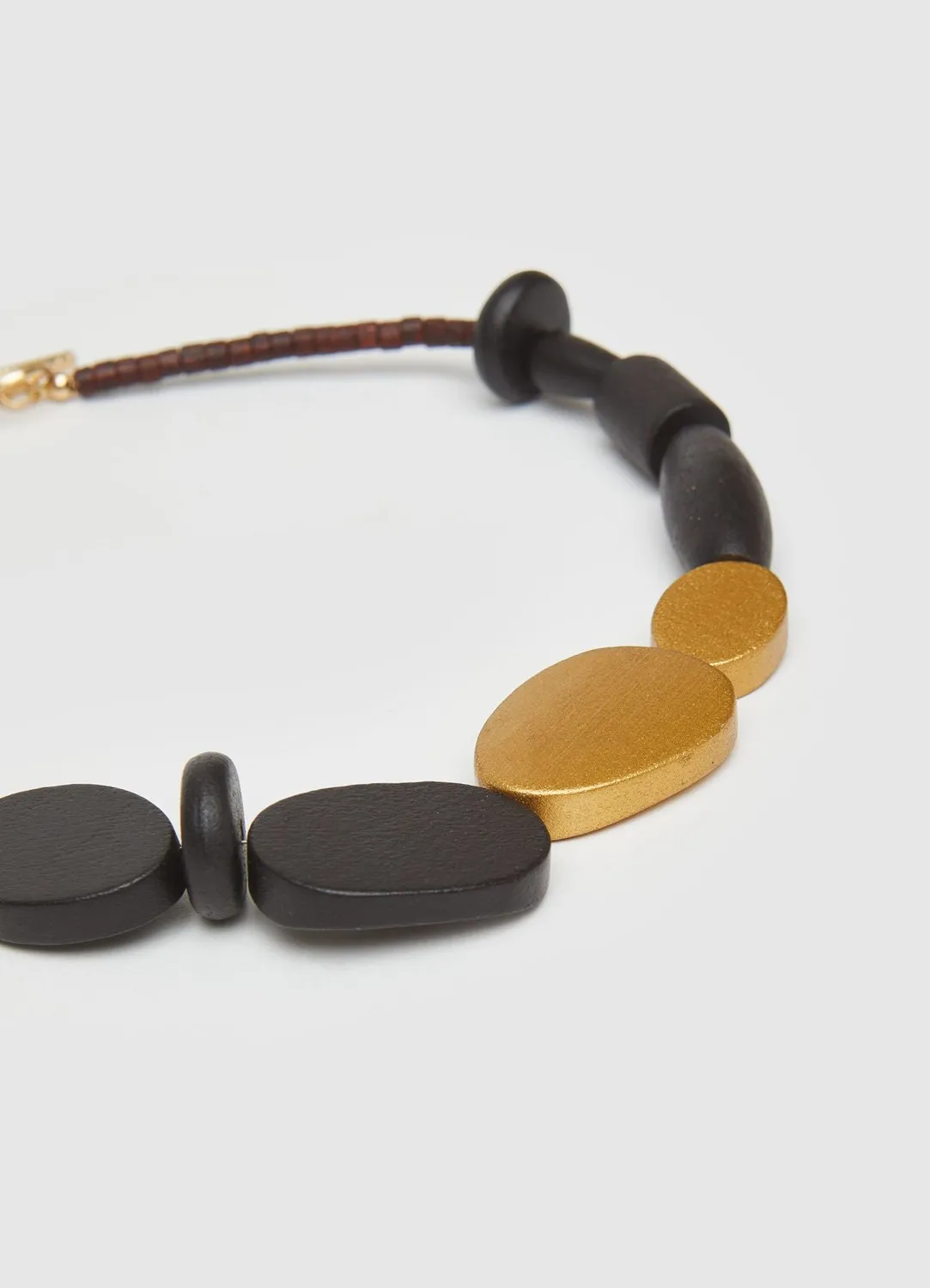 Calliope collier pierres perles bois femme