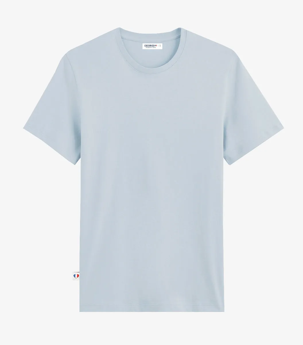 Cocorico Intemporel t-shirt homme ciel coton