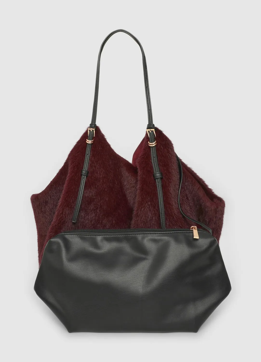 Calliope shopper effet fourrure femme avec pochette