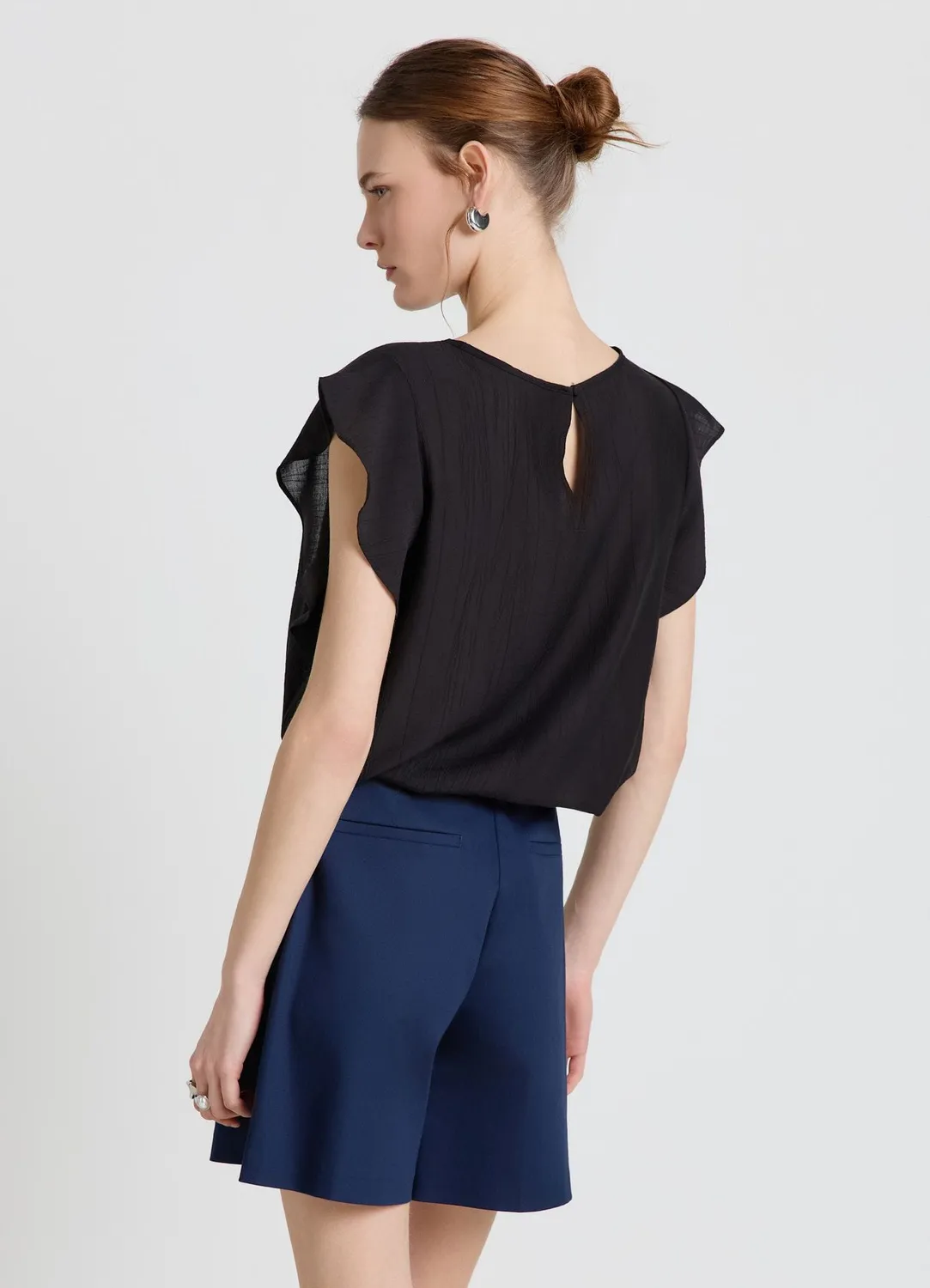 Calliope blouse manches volants femme col rond