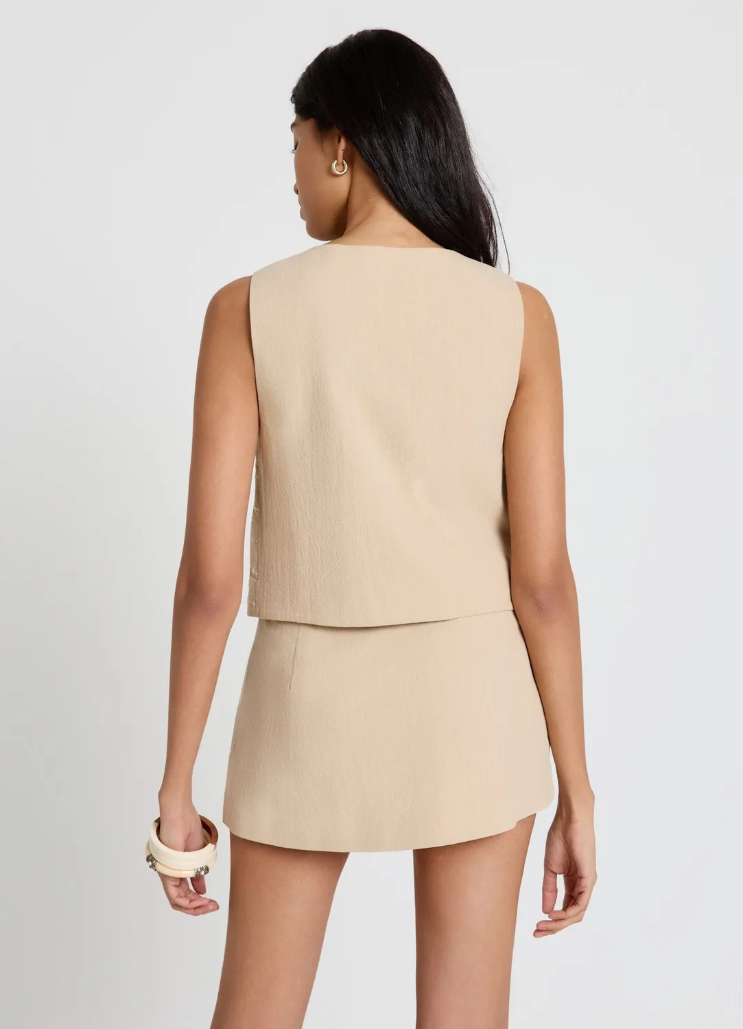 Calliope short brodé femme taille haute effet jupé