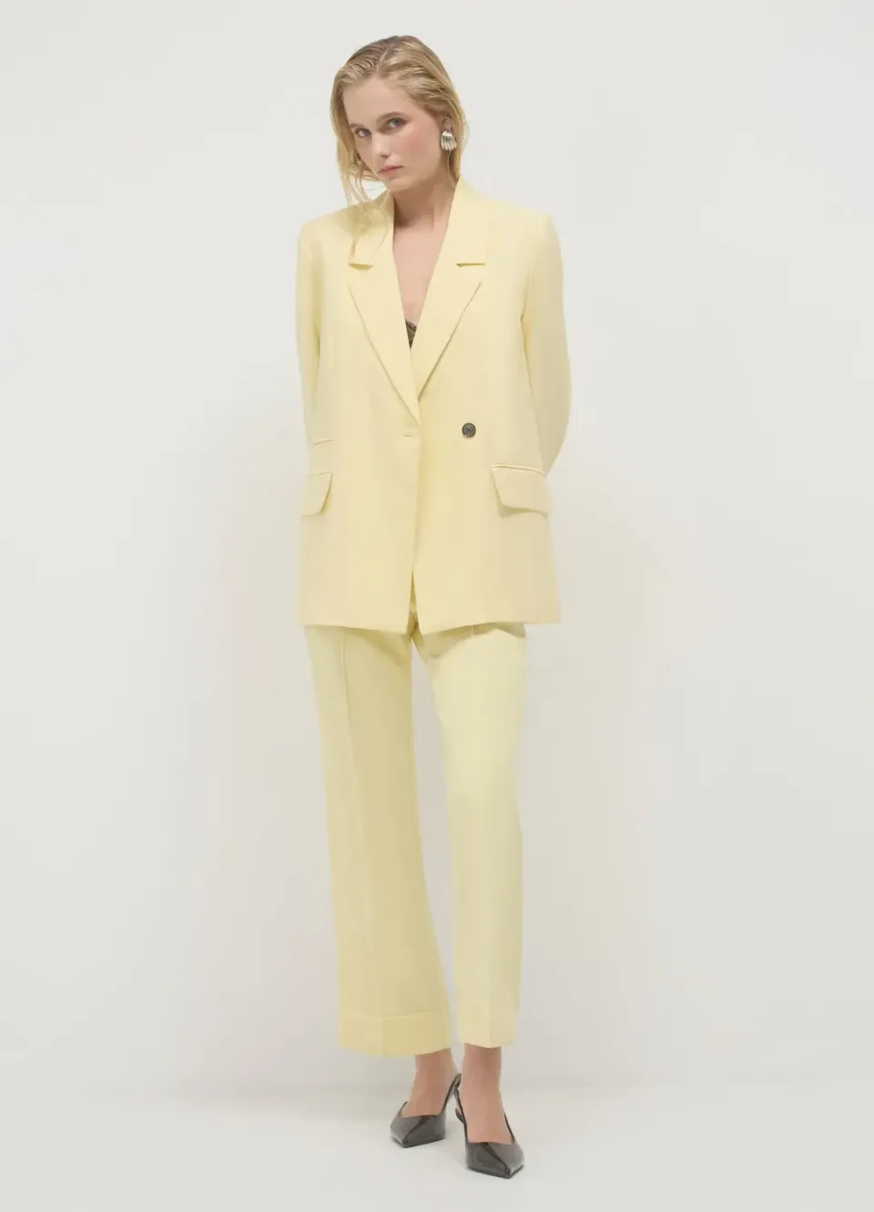 Calliope Pantalon classique femme revers regular