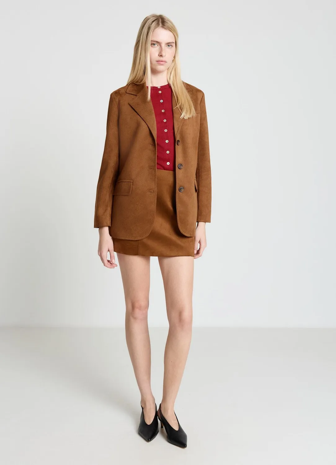 Calliope Blazer femme effet suédé 3 boutons