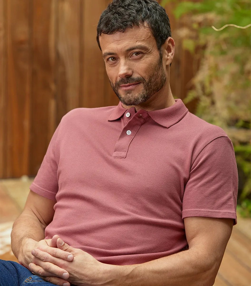 Cocorico Intemporel polo homme rose coton