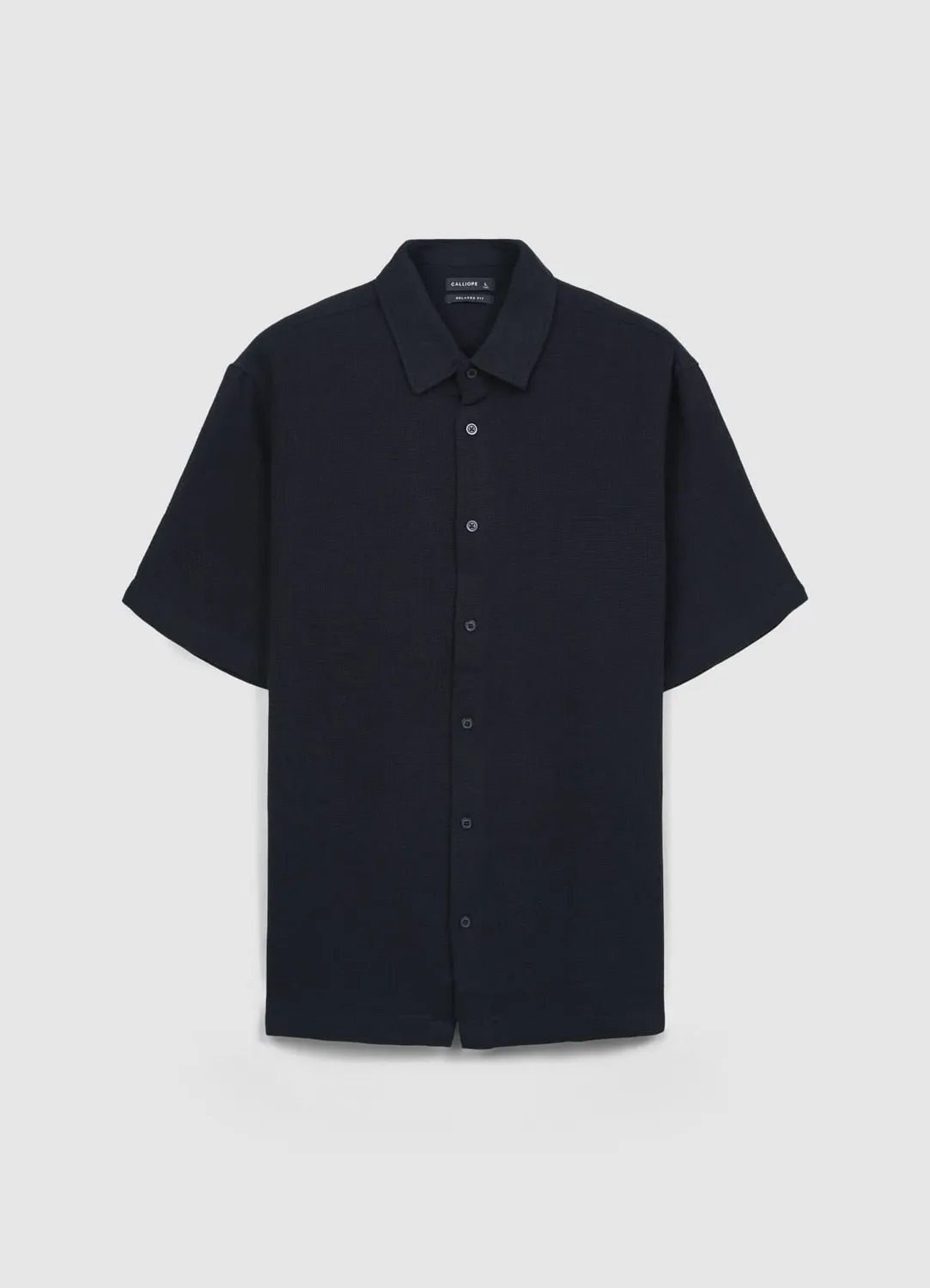 Calliope Chemise Unie Homme Coton Manches Courtes