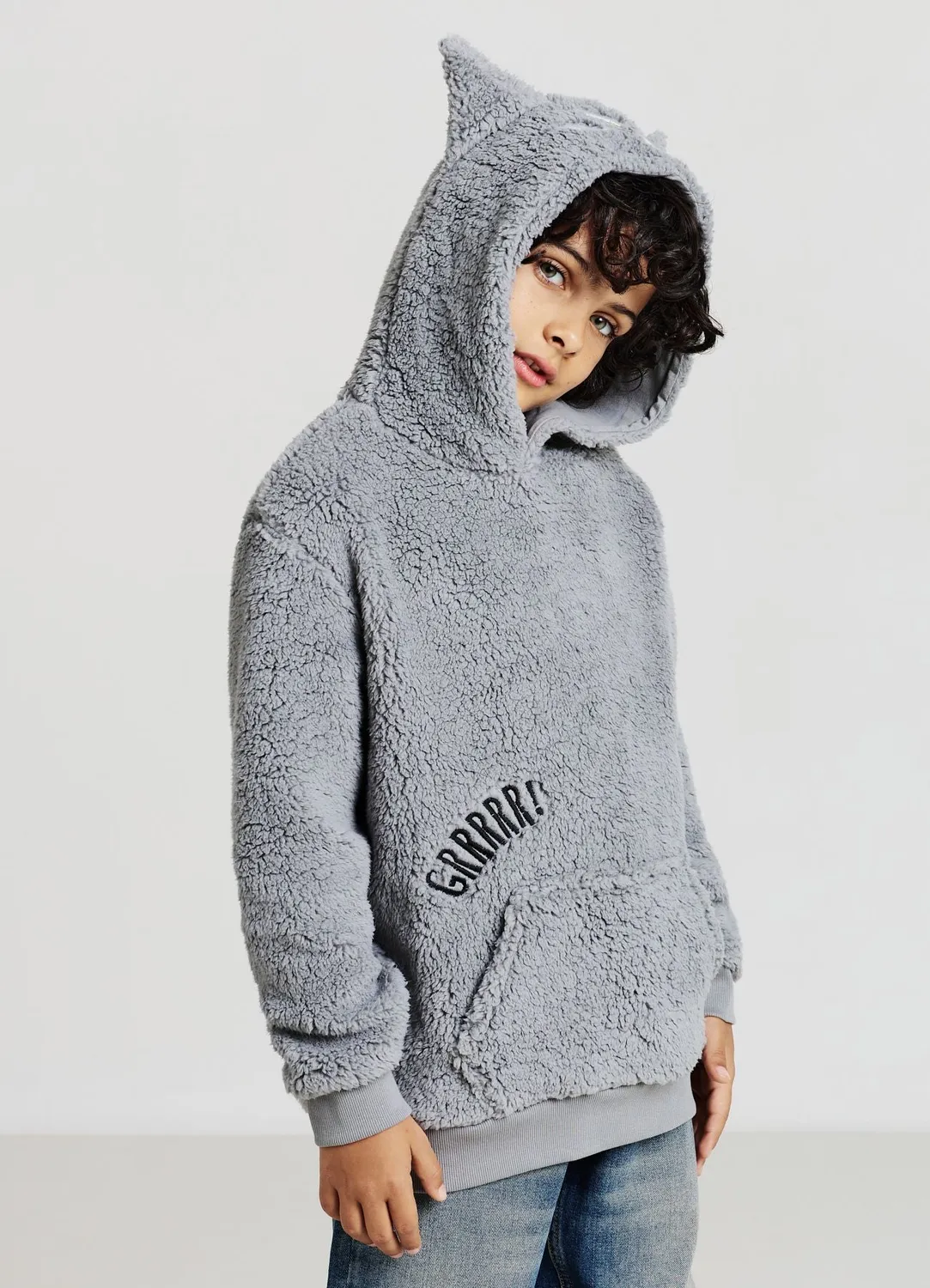 Calliope sweat capuche loup garçon fourrure