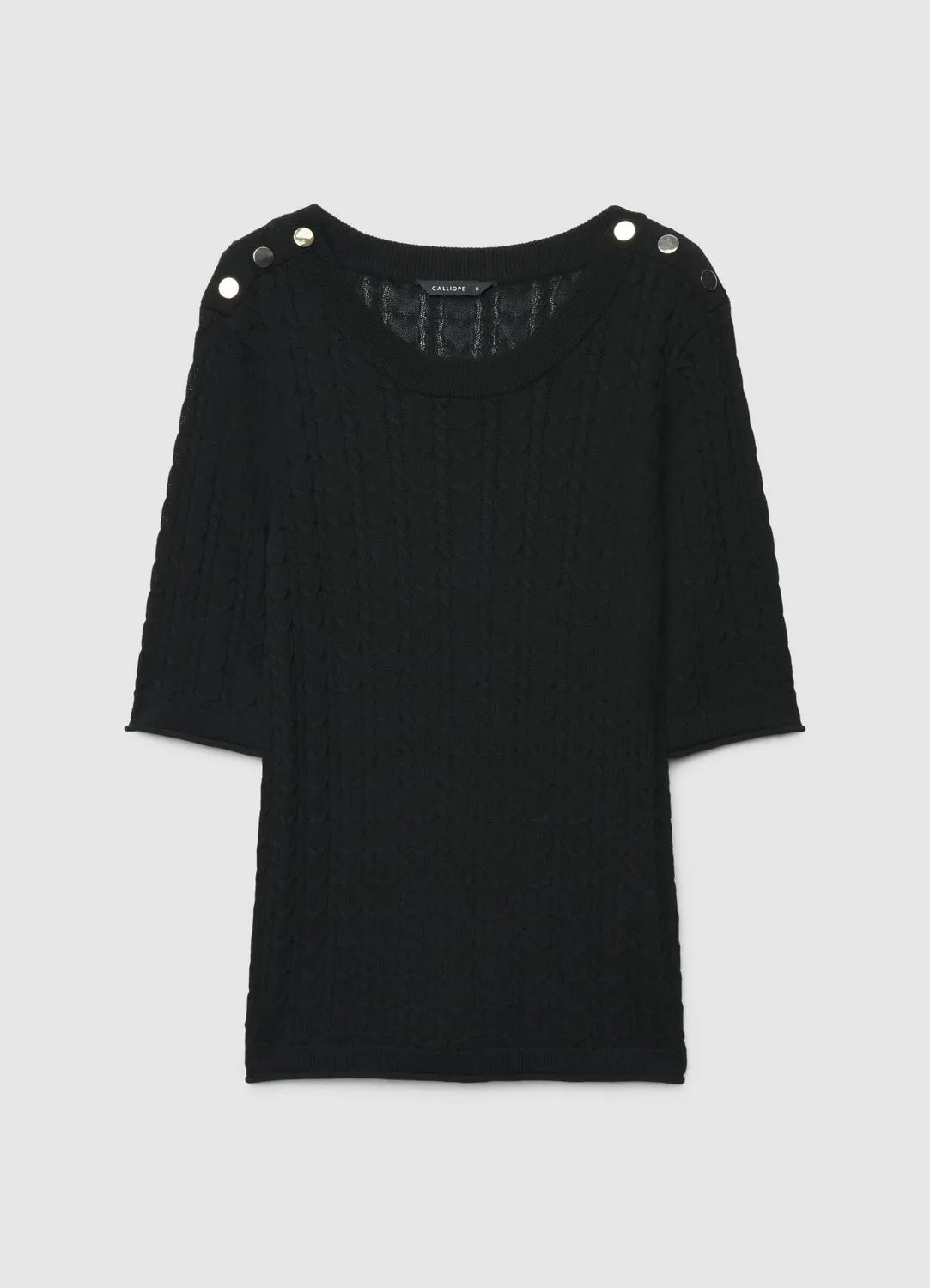 Calliope maille tressée t-shirt femme col rond