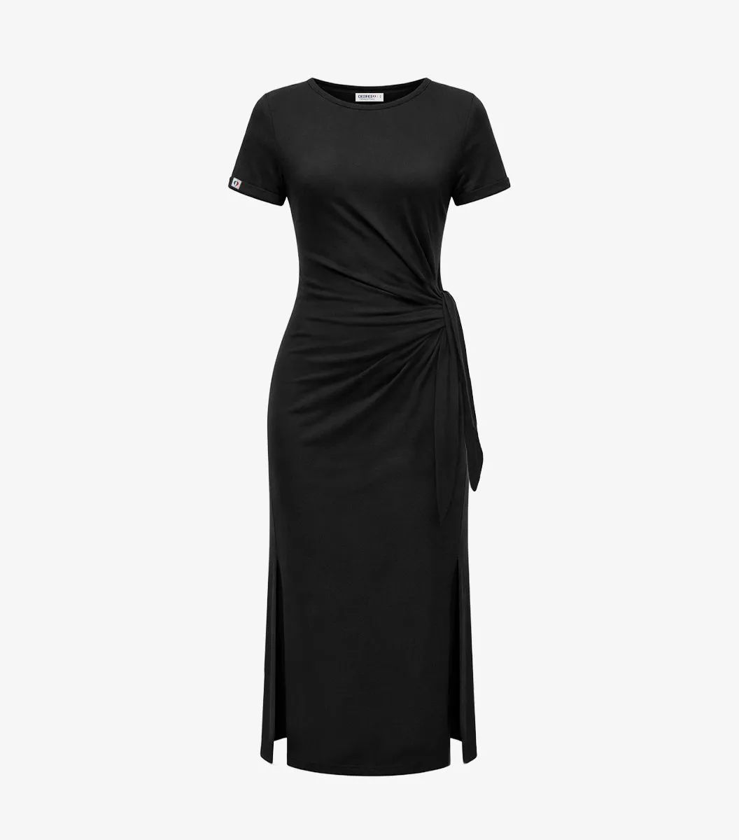 Cocorico Selen robe longue femme noir coton