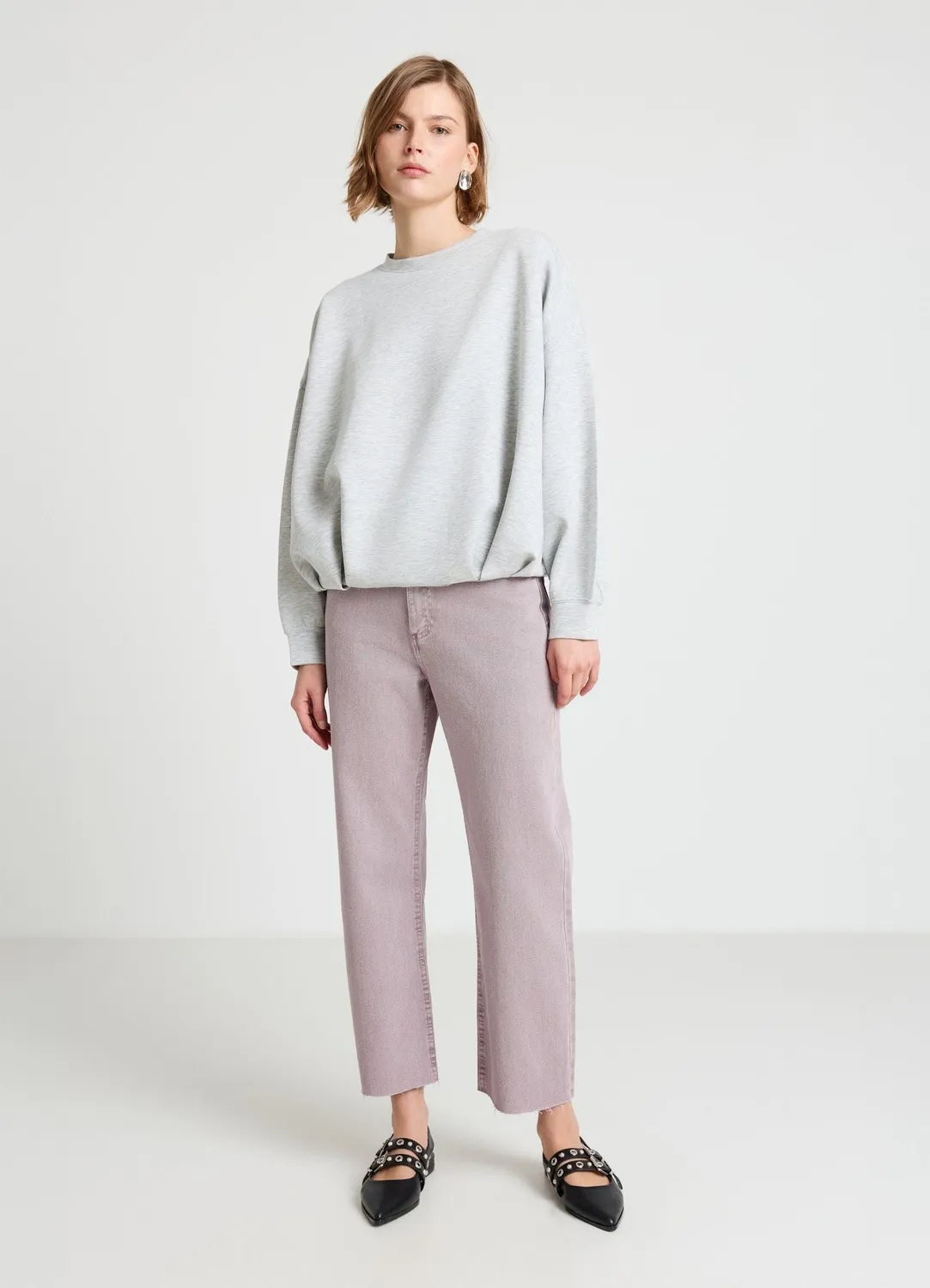 Calliope jean straight crop femme uni