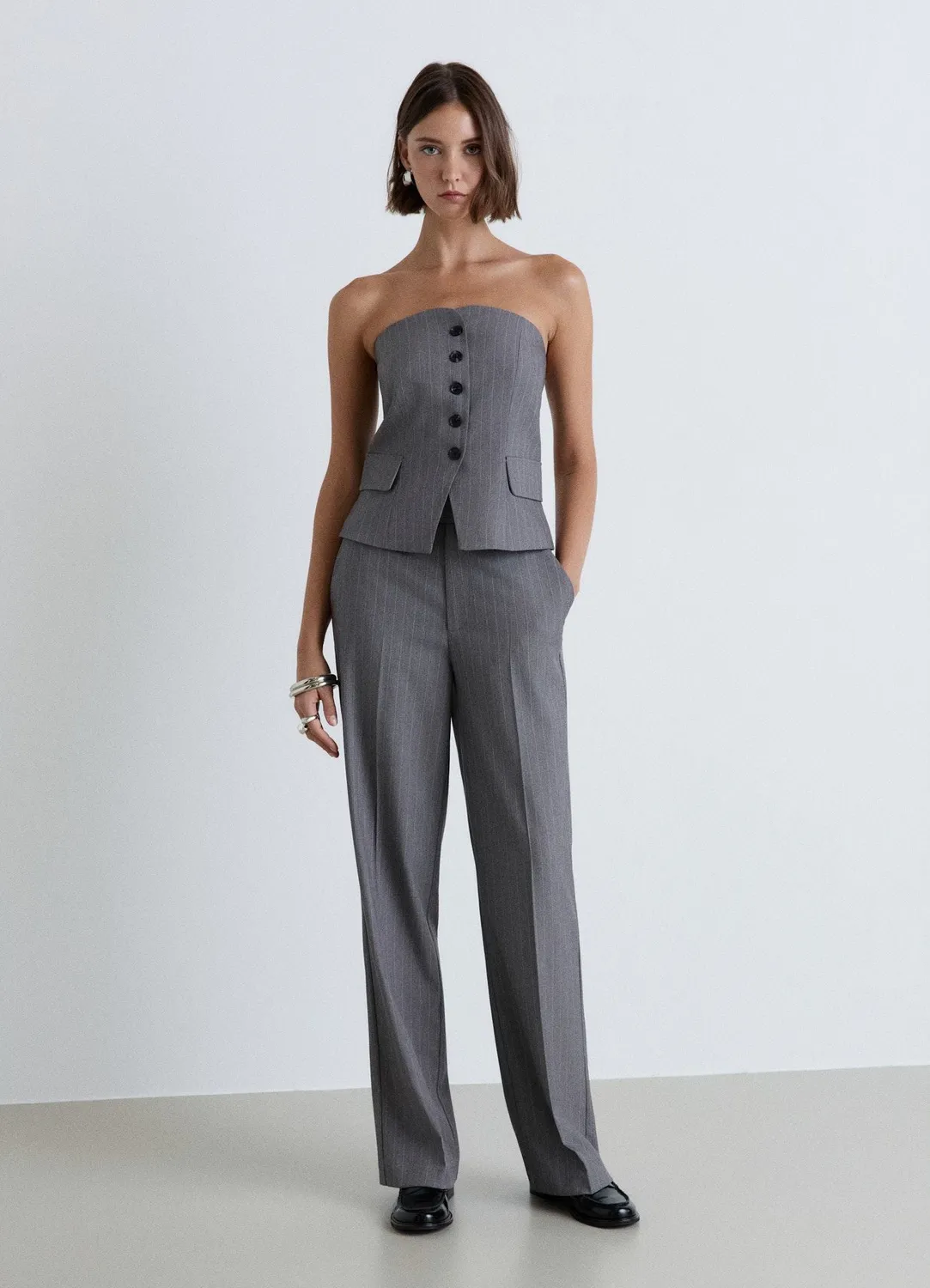 Calliope pantalon droit rayé femme taille S