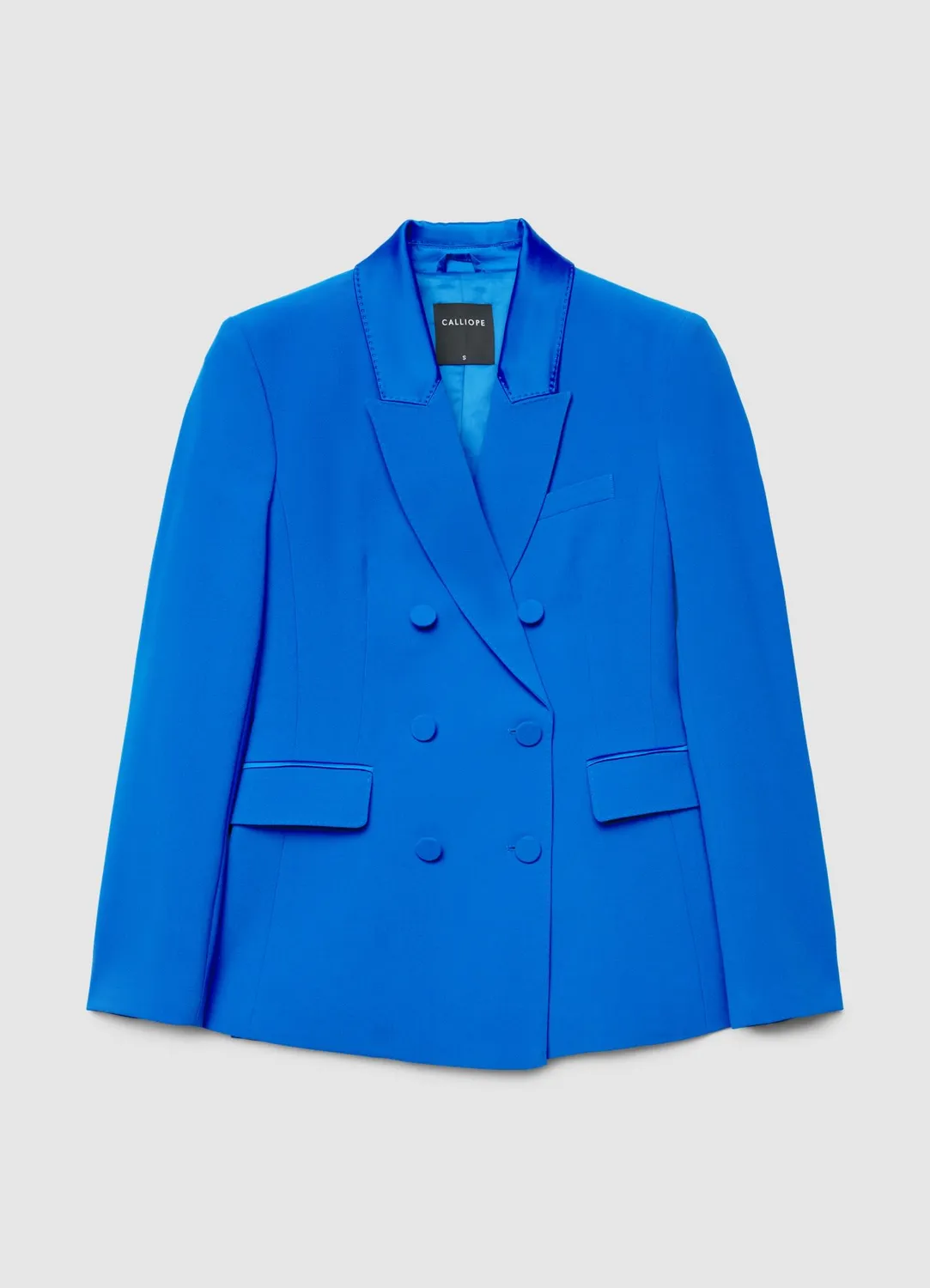 Calliope veste blazer double-boutonnage satinée femme