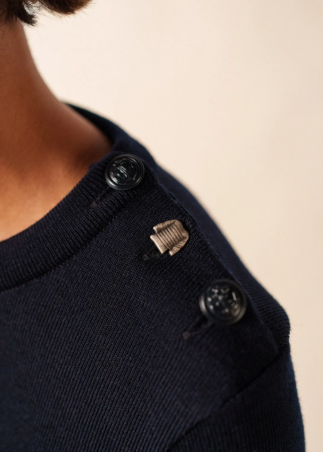Saint James Brégançon pull marin navy laine