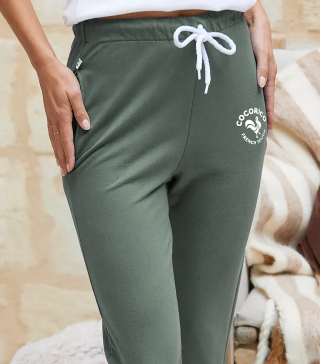 Cocorico Coq Français jogging femme sauge coton