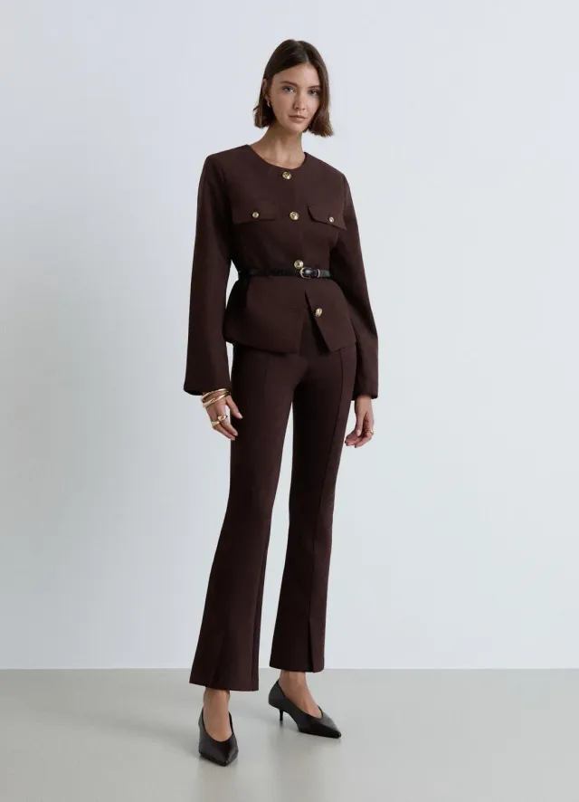 Calliope blouson femme effet suède ceinture