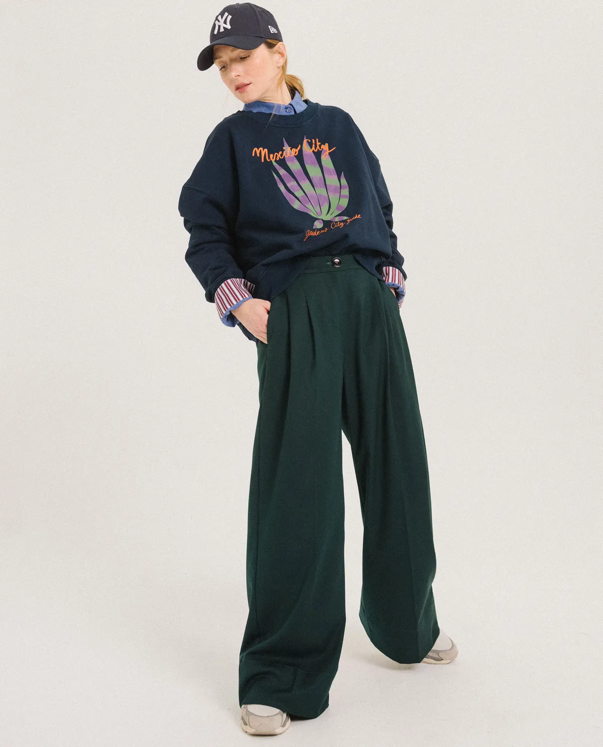 TINSELS UPTON FORET pantalon large gabardine