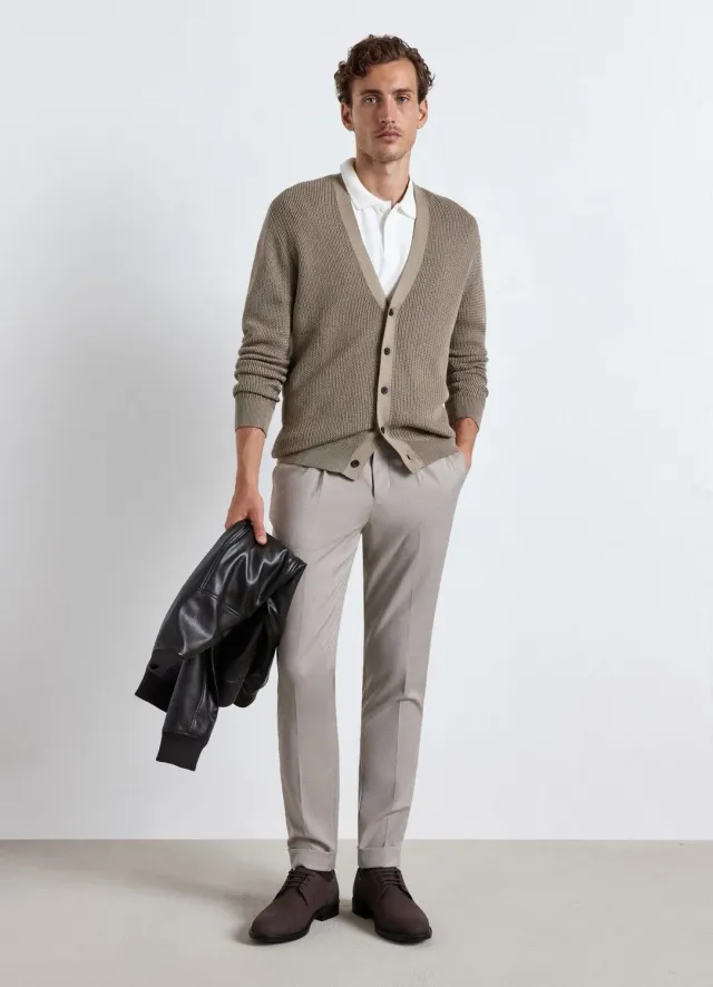 Calliope Polo jacquard homme manches courtes