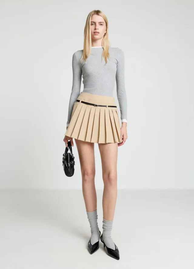 Calliope jupe-short plissée femme zip latéral