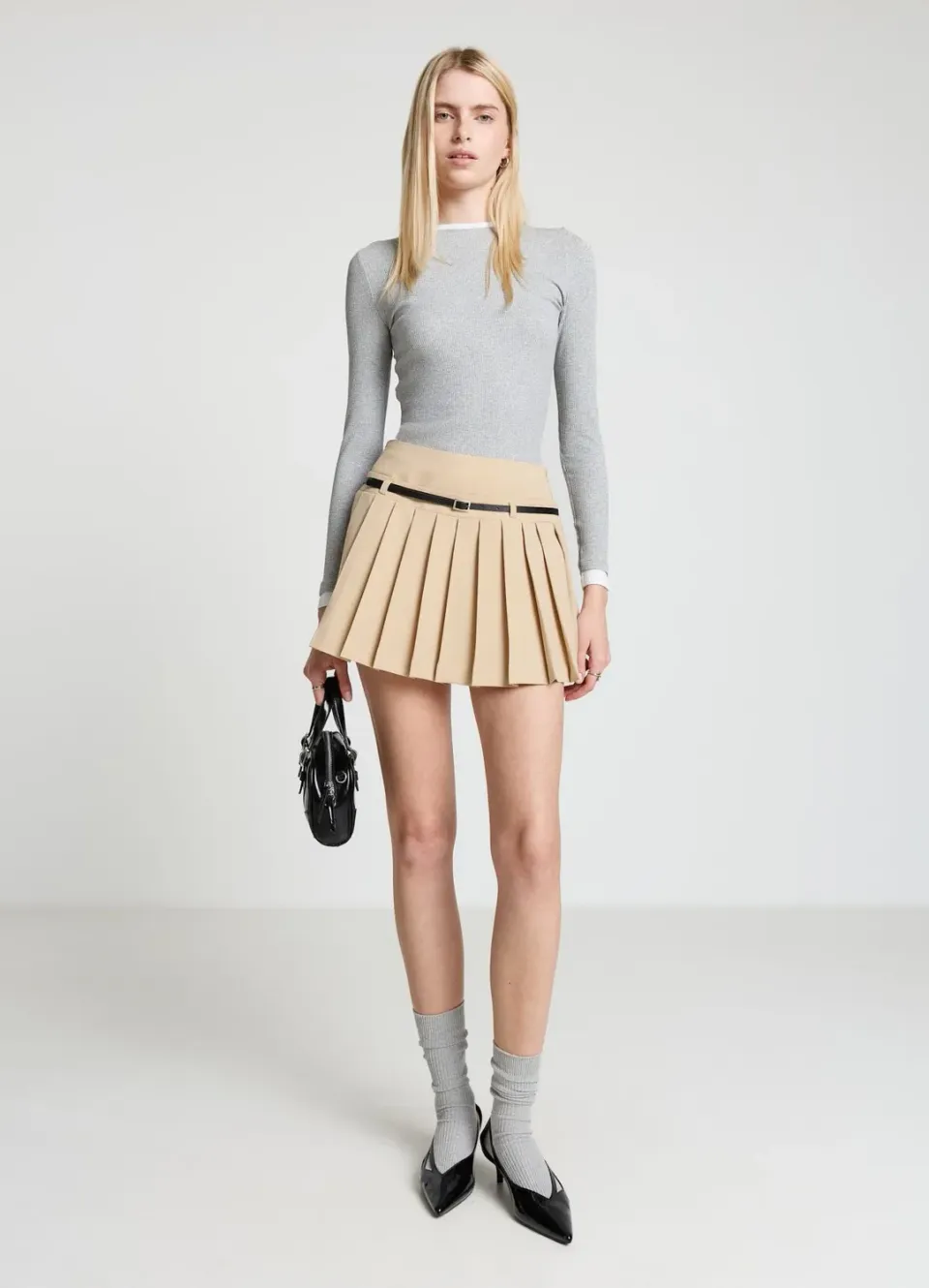 Calliope jupe-short plissée femme zip latéral