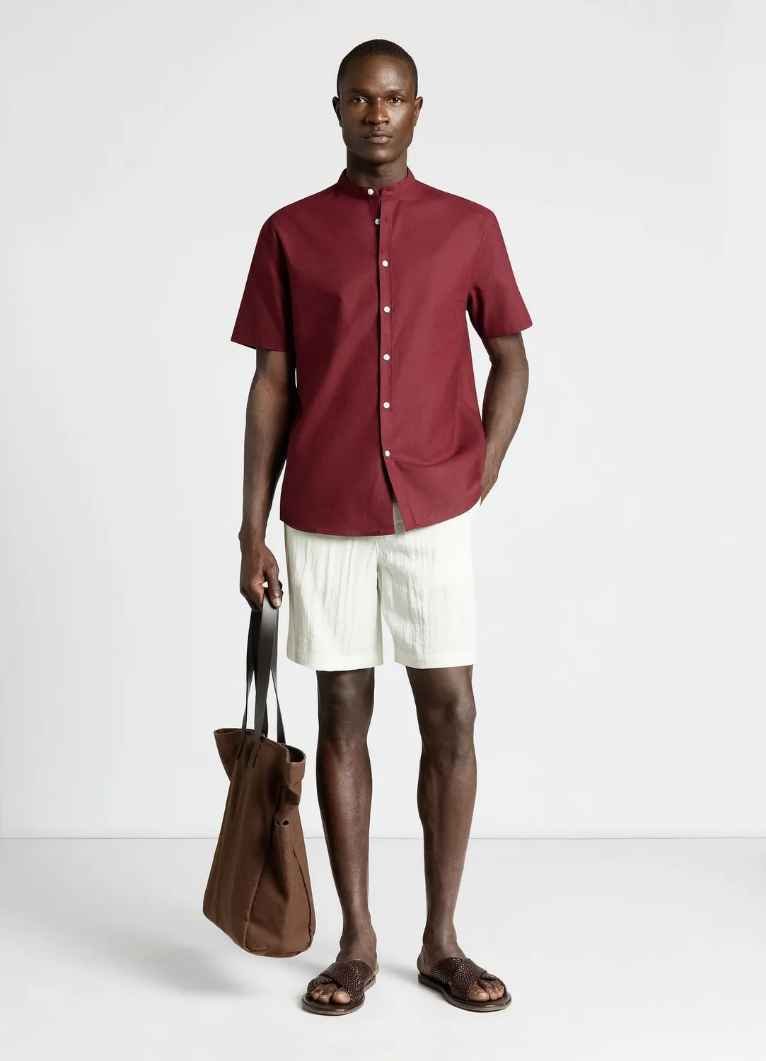 Calliope short chino homme uni effet froissé droit