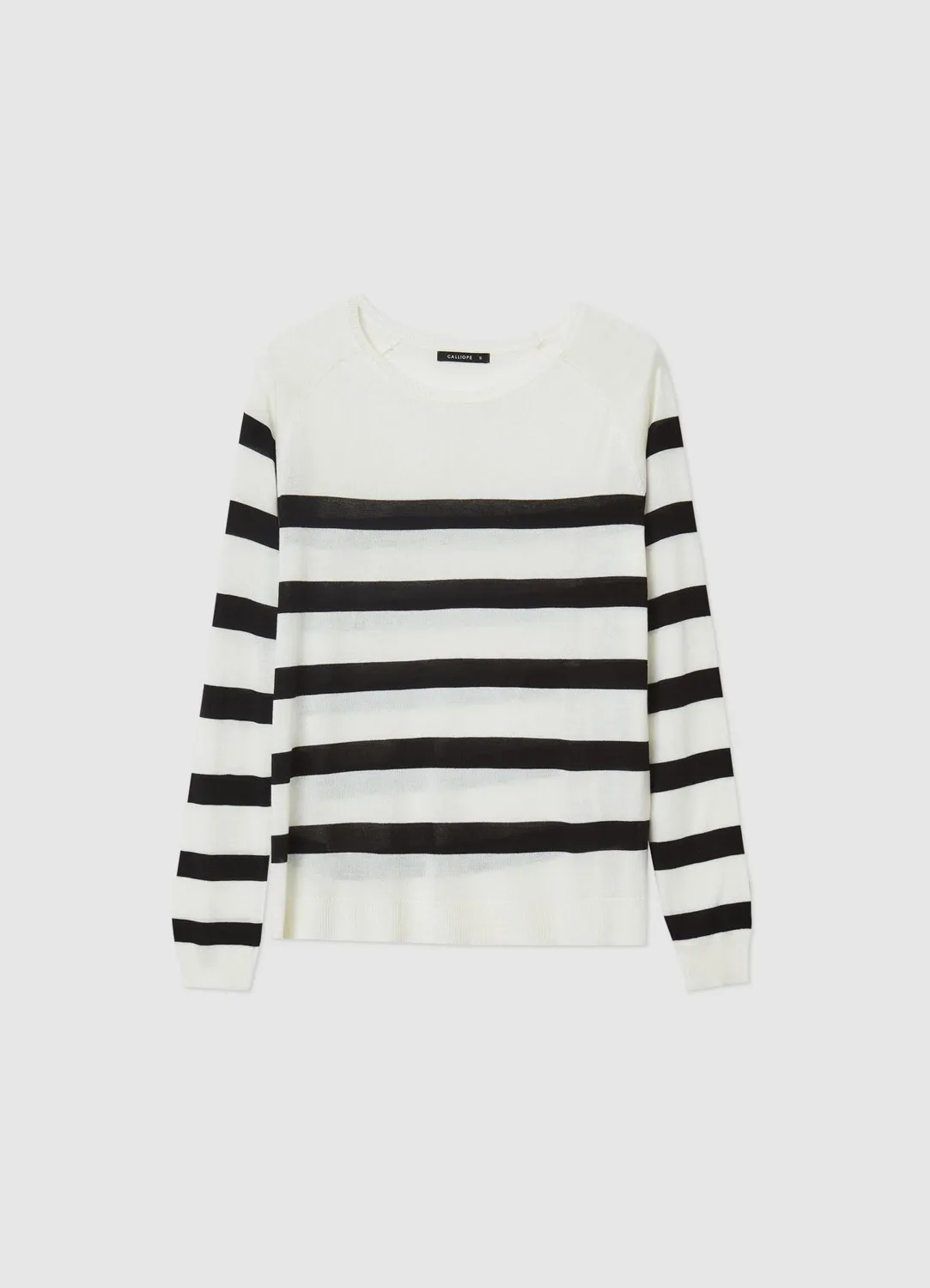 Calliope pull rayé femme col rond manches raglan
