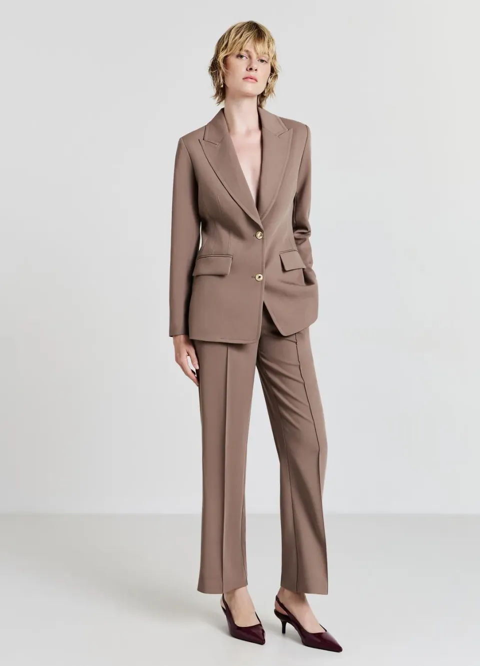 Calliope veste blazer 2 boutons dorés femme unie