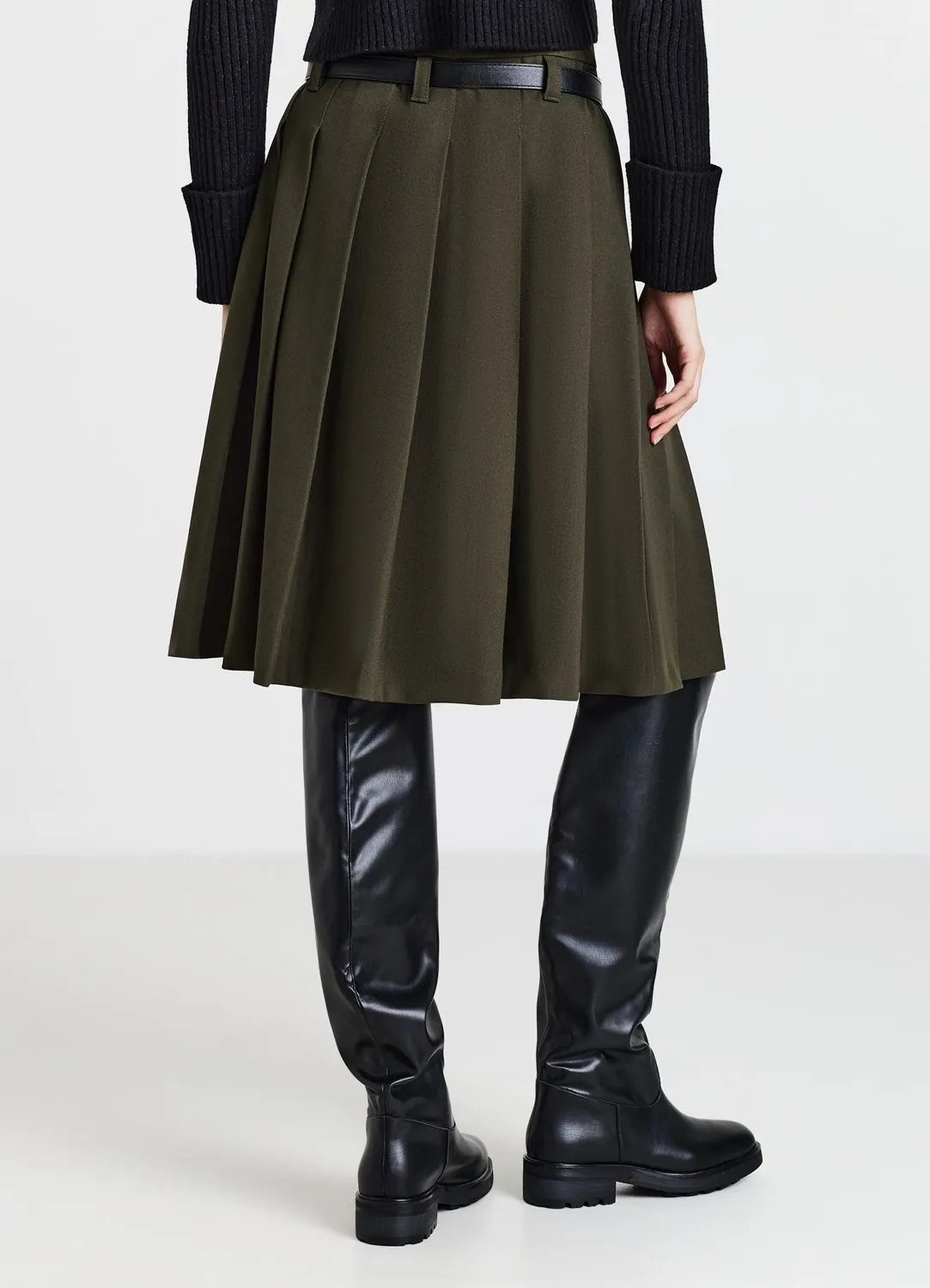 Calliope jupe plissée femme ceinture genou