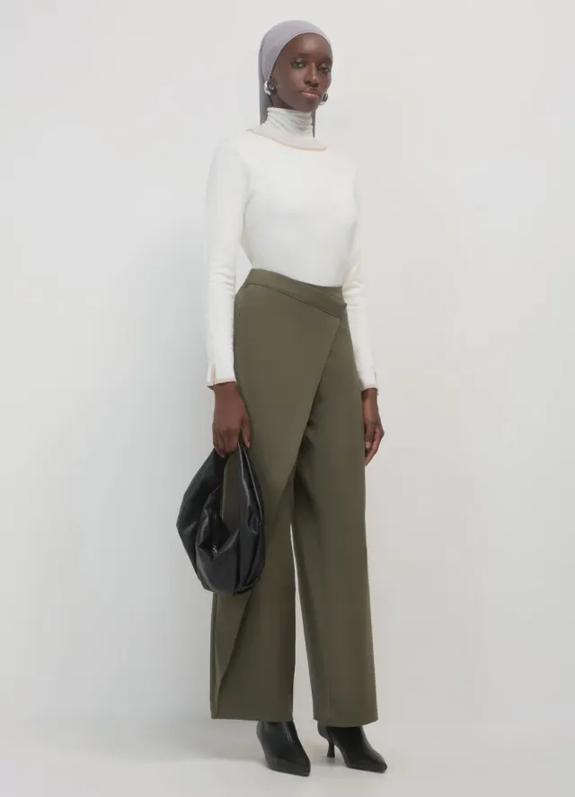 Calliope Portefeuille pantalon femme bouton pression