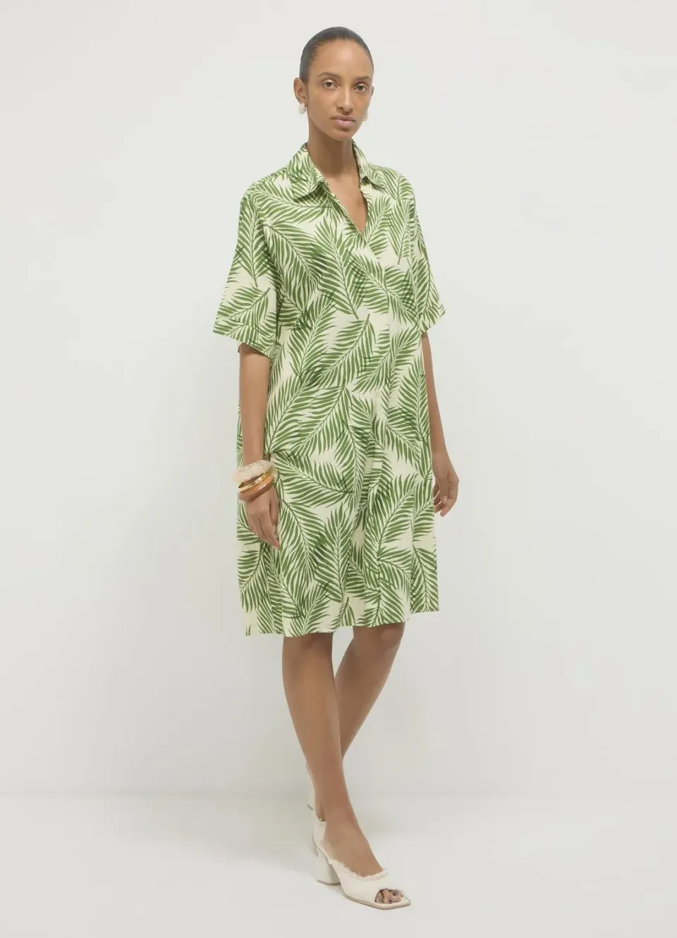 Calliope robe courte femme lin mélangé à motif
